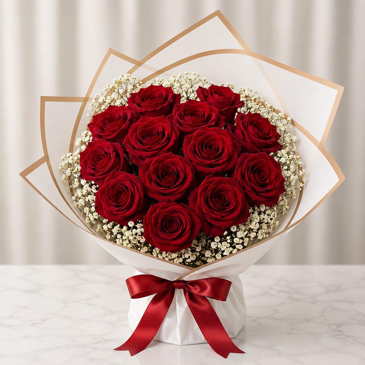 Bouquet Prestige Roses Rouges - Luxe Intemporel | Collection Prestige 48h